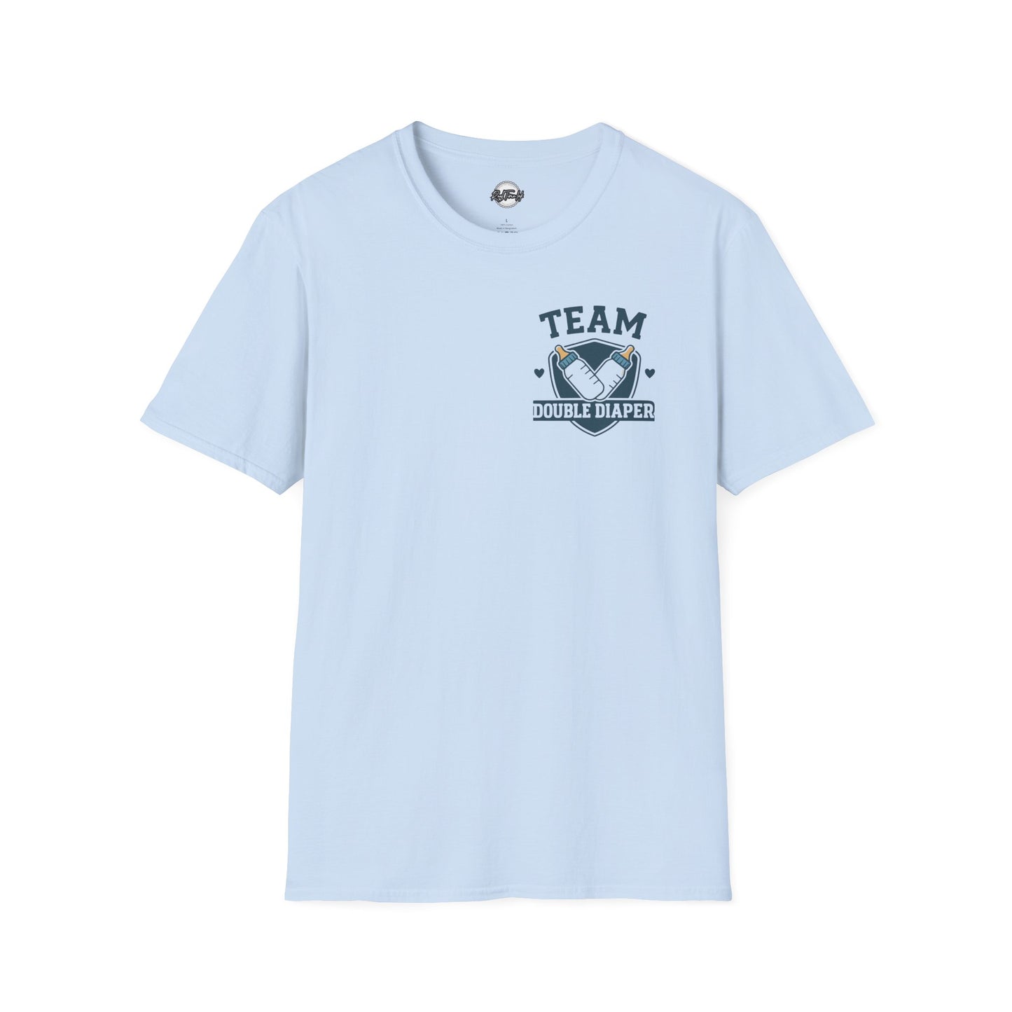 Team Double Diaper T-Shirt - Unisex Softstyle Tee for New Parents