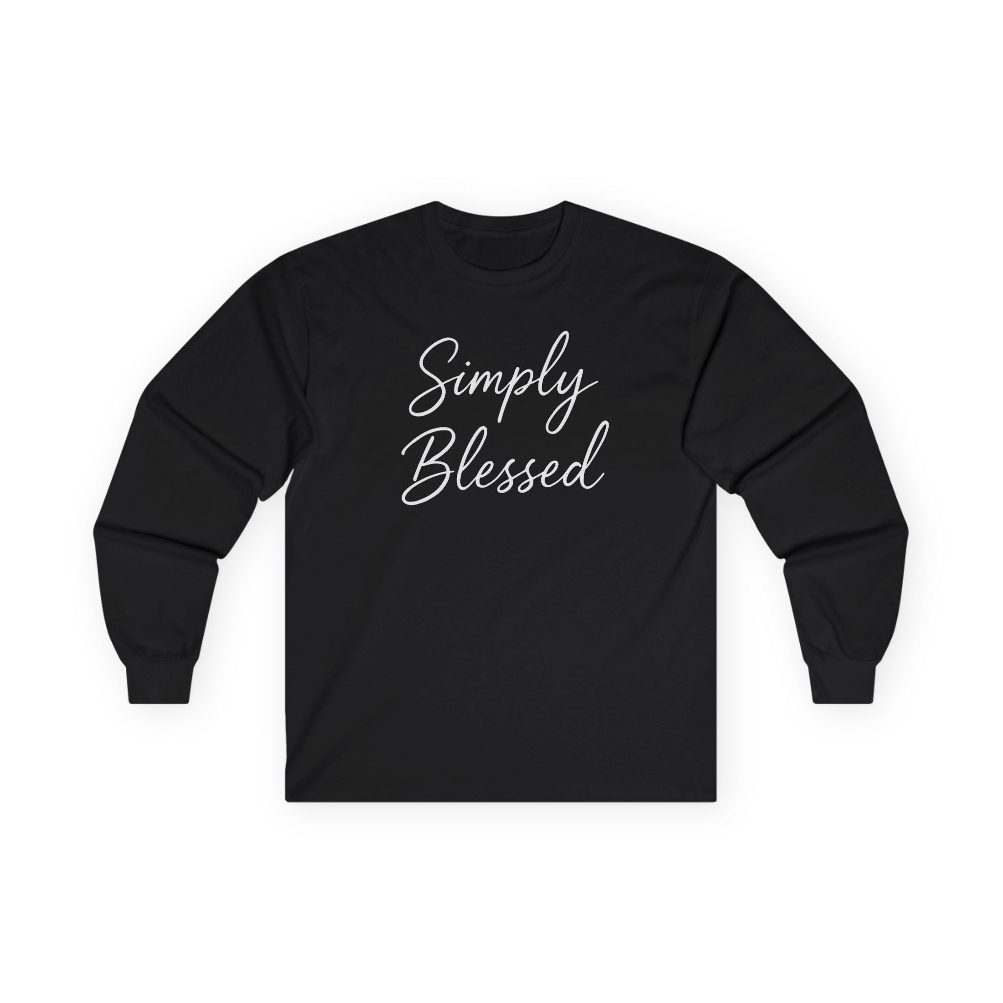 Simply Blessed Long Sleeve Tee, Faith Shirt, Inspirational Apparel, Everyday Wear, Gift for Believers, Unisex Tee