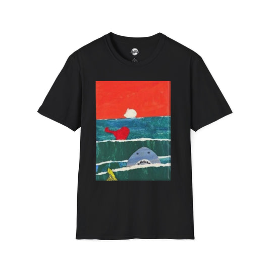 Playful Shark Art Unisex T-Shirt – Beach Vibes, Summer Fun, Gift for Ocean Lovers kids' art