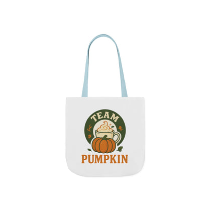 Team Pumpkin Tote Bag with 5-Color Straps, Fall Accessory, Gift for Pumpkin Lovers, Cute Bag for Festivals, Stylish Halloween Tote