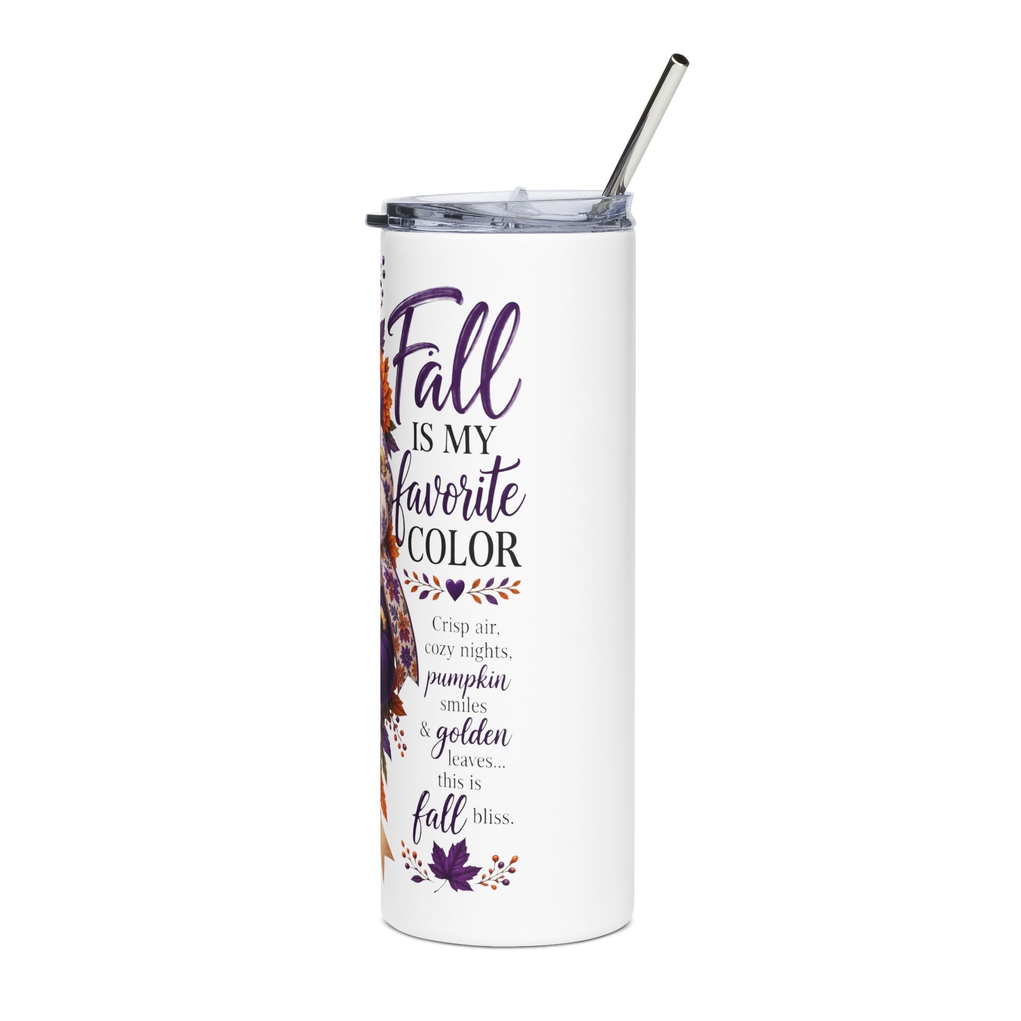 20oz Fall Pumpkin Floral Stainless Steel Tumbler