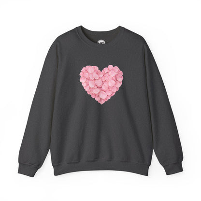 Pink Petal Heart Valentines Sweatshirt