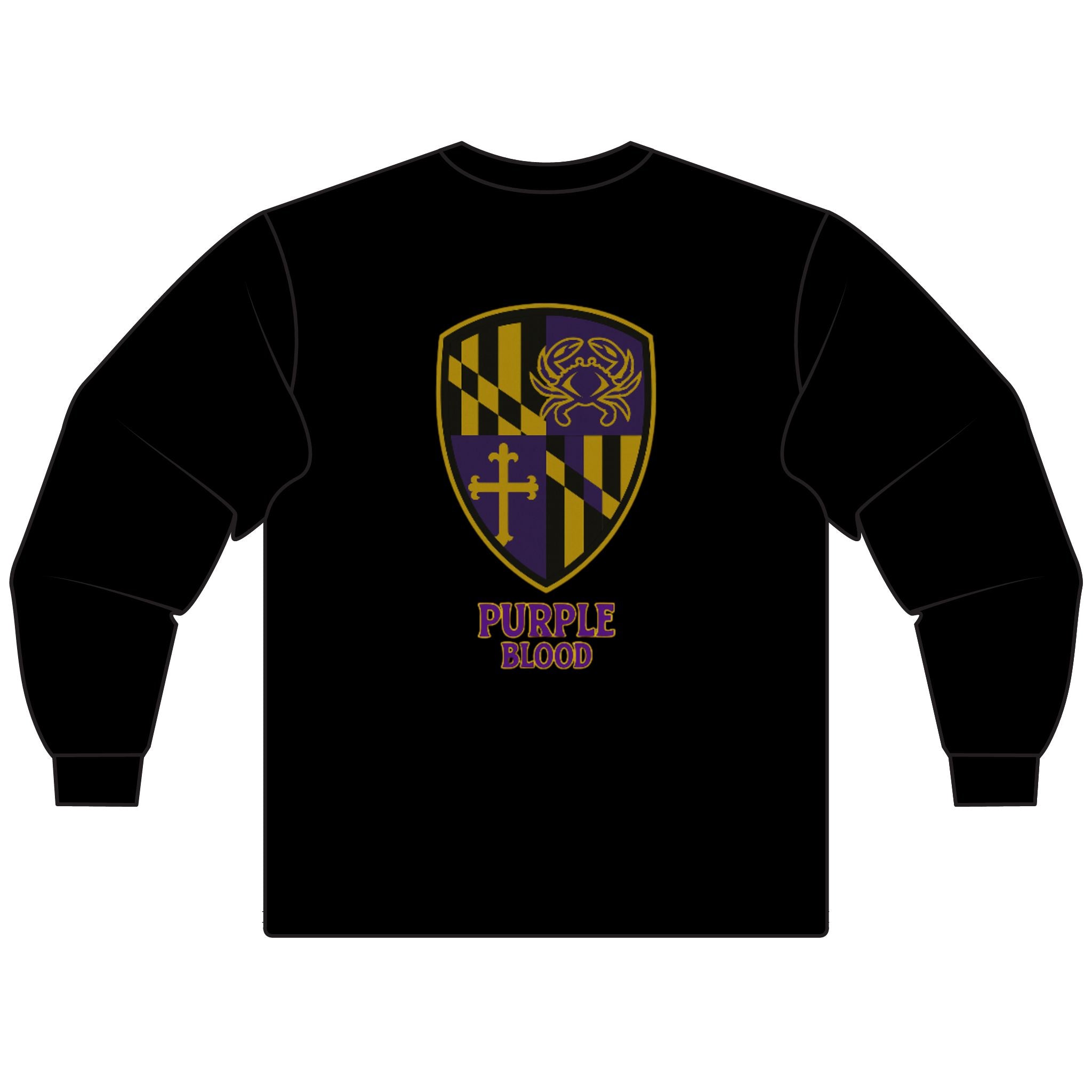 Purple Blood Unisex Long Sleeve T-Shirt, Gift for MD Fans, Maryland Pride Tee, College Apparel, Vintage Style Outfit