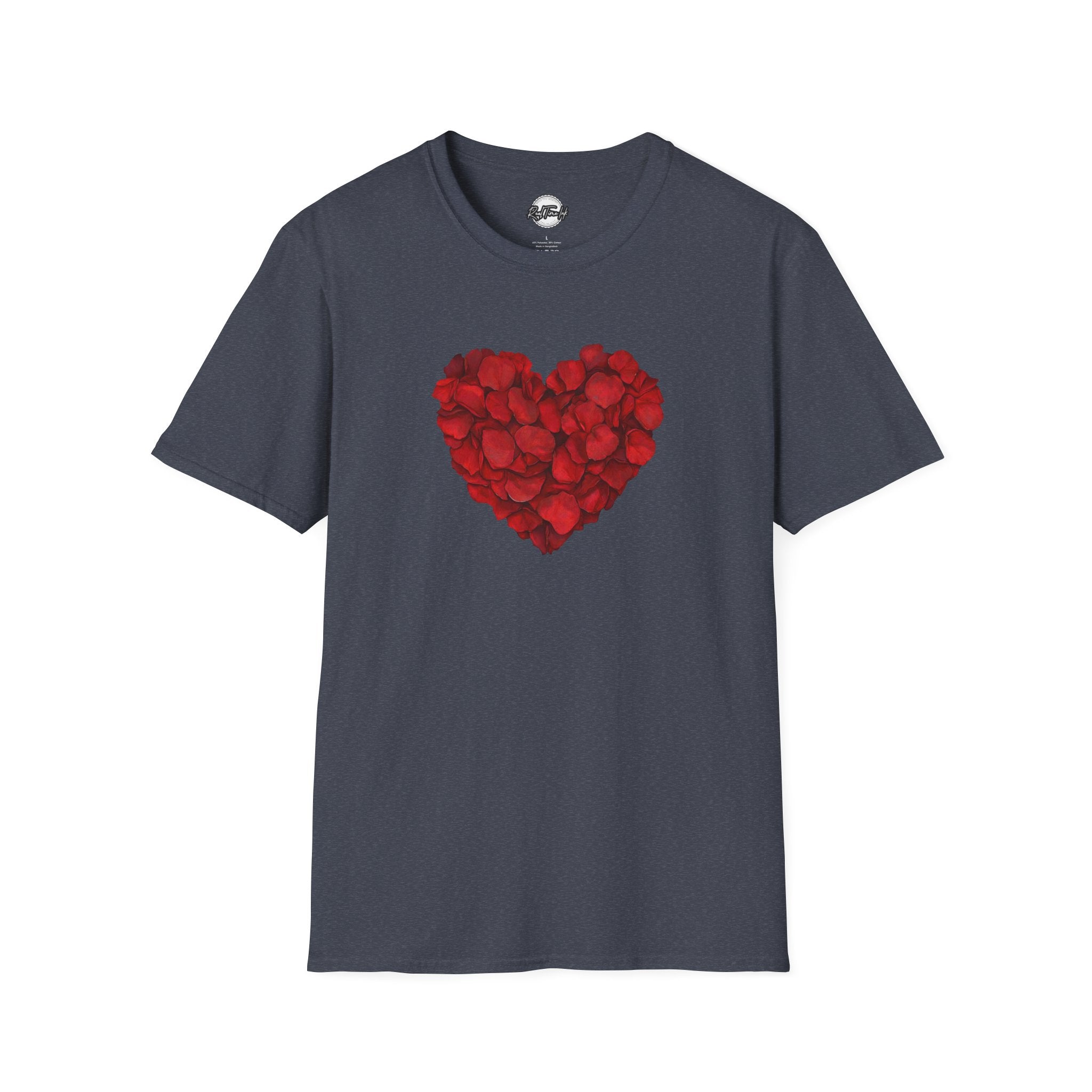 Rose Petal Heart T-Shirt — Romantic Valentine's Day Tee