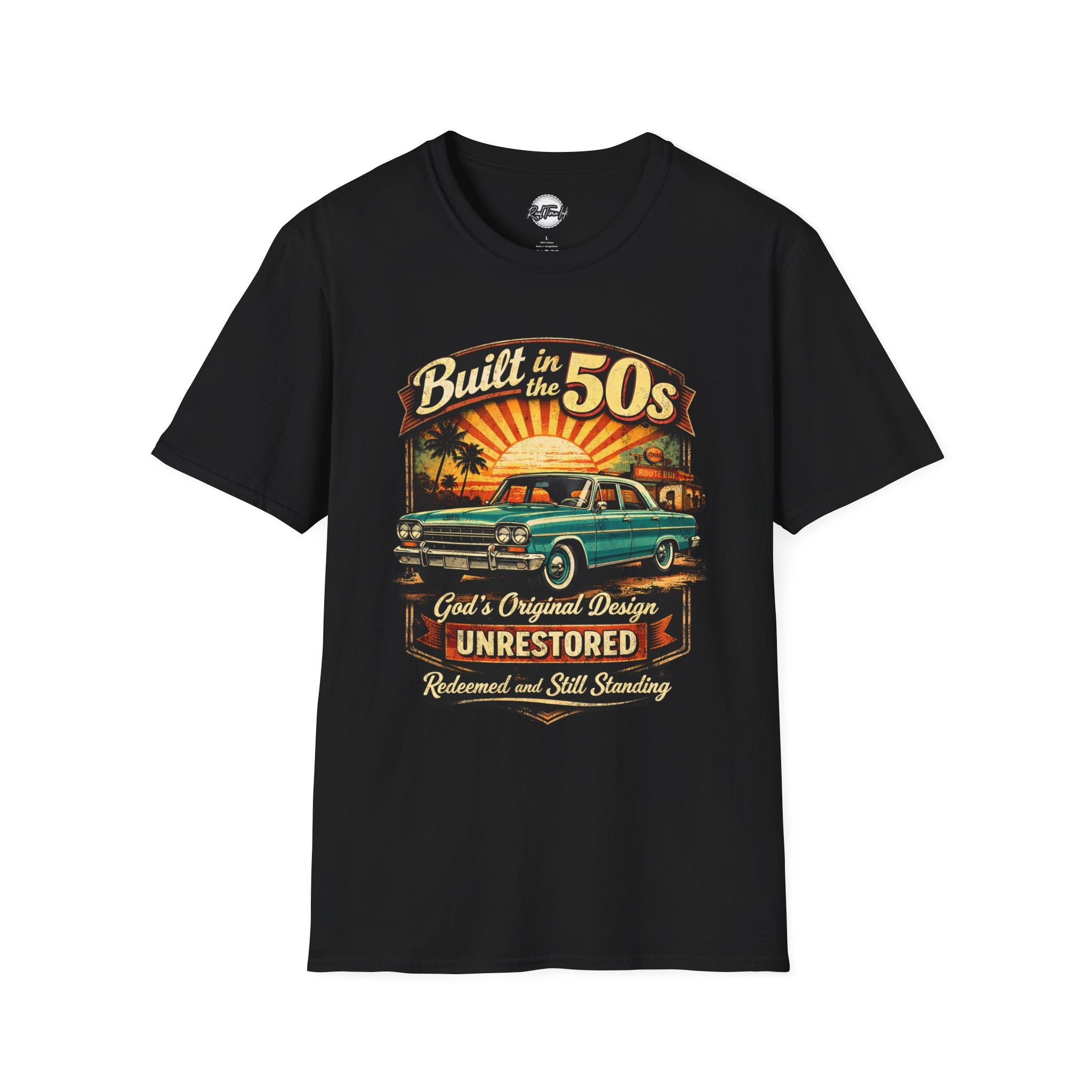 Built in the 50s Vintage Car T-Shirt – "God's Original Design Unrestored" Retro Classic Tee