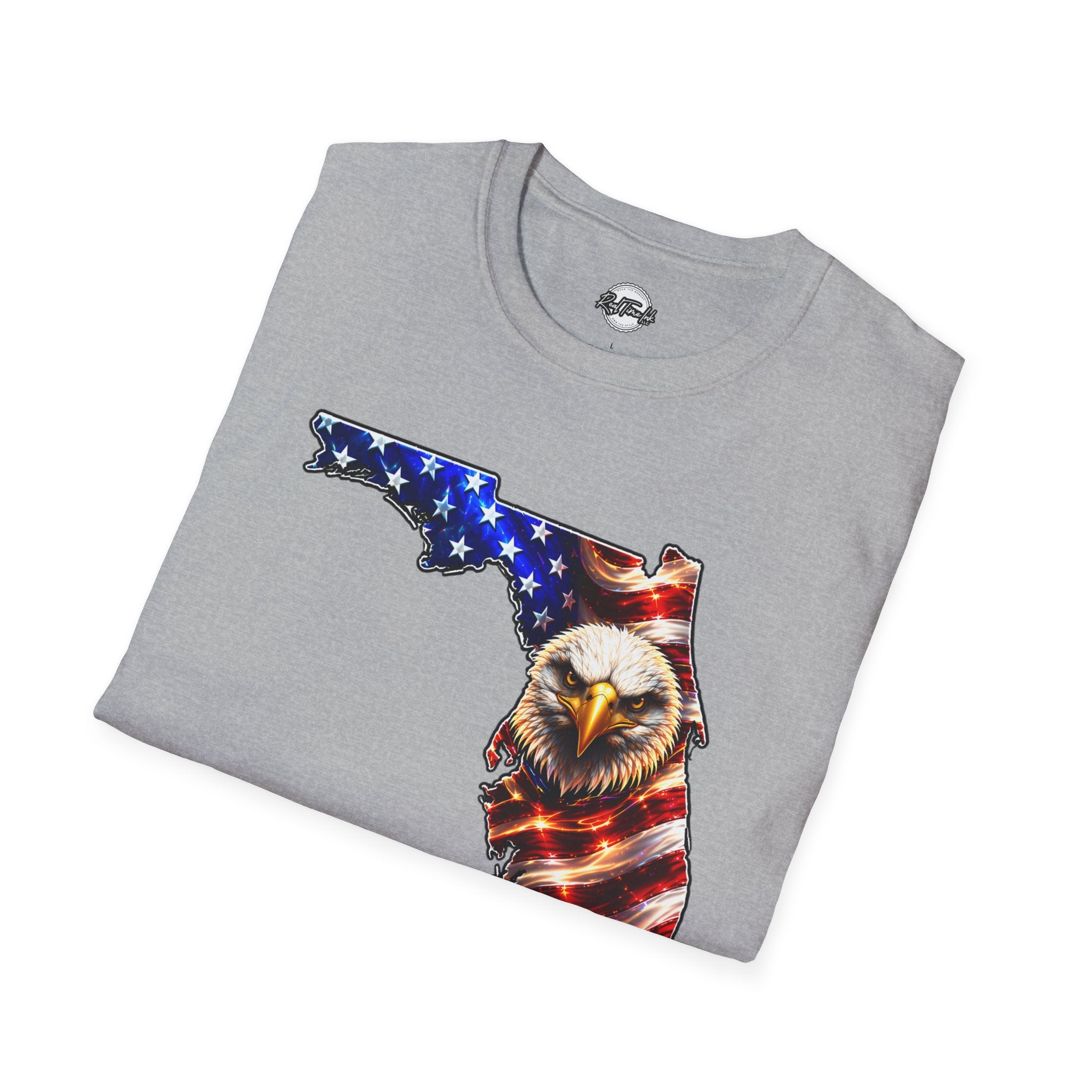Florida Flag Eagle T-Shirt — American Flag State Outline Tee