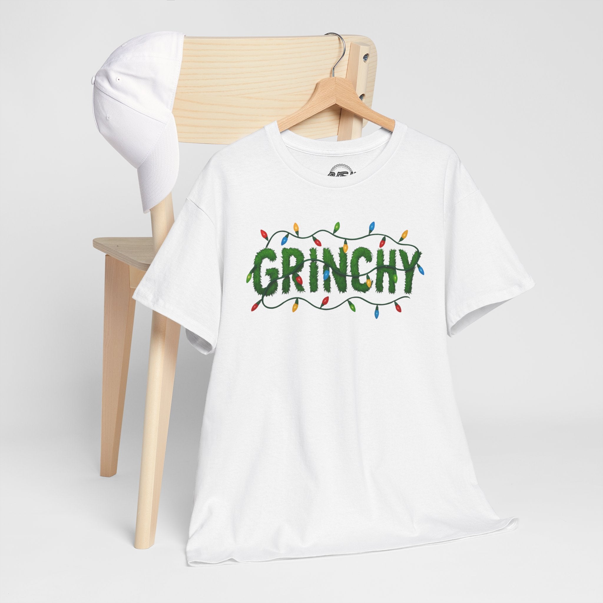 Grinchy Christmas Tee — Festive Lights Holiday Shirt