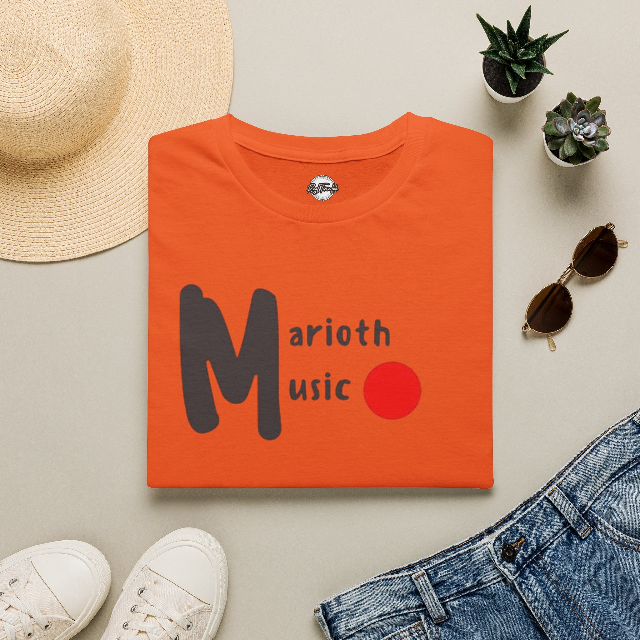 Marioth Music Logo Tee (Bold 'M' with Red Dot)
