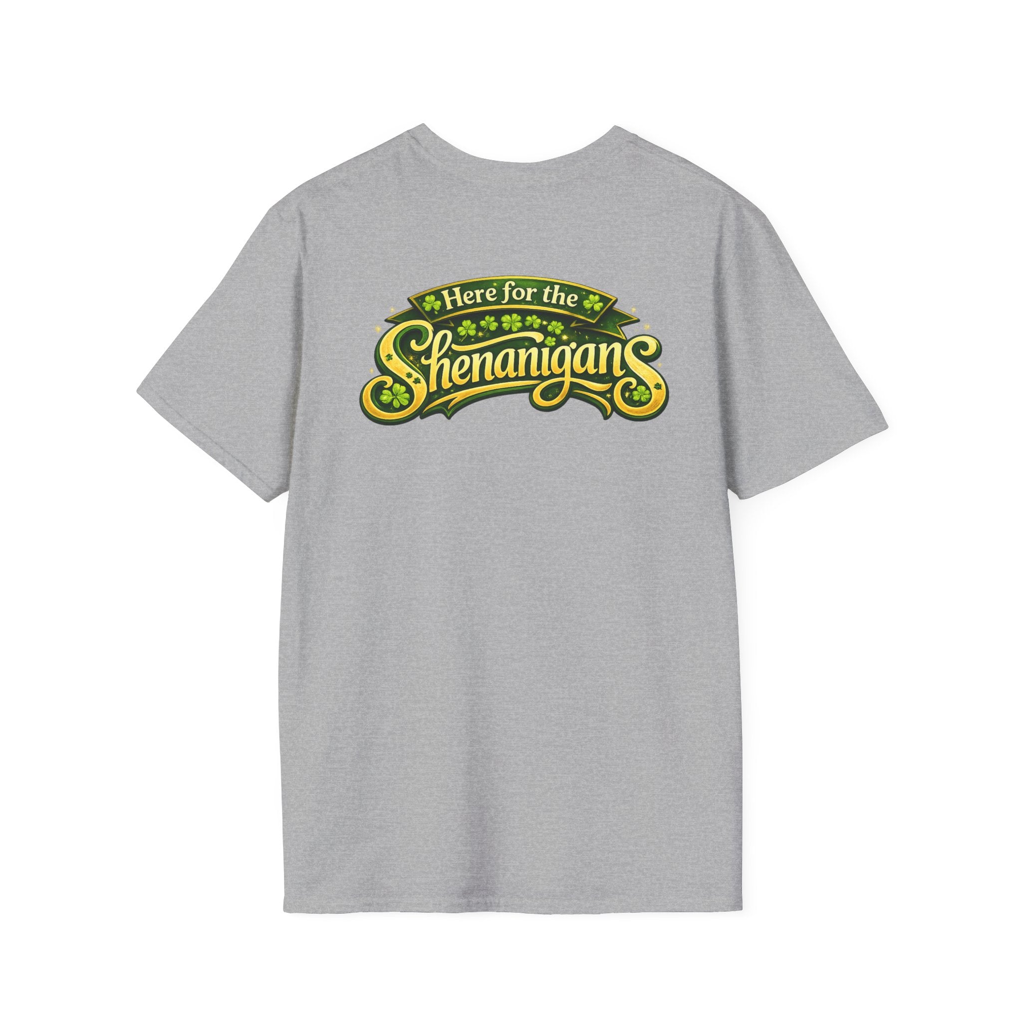 Shamrock 'Here for the Shenanigans' St. Patrick's Day T-Shirt