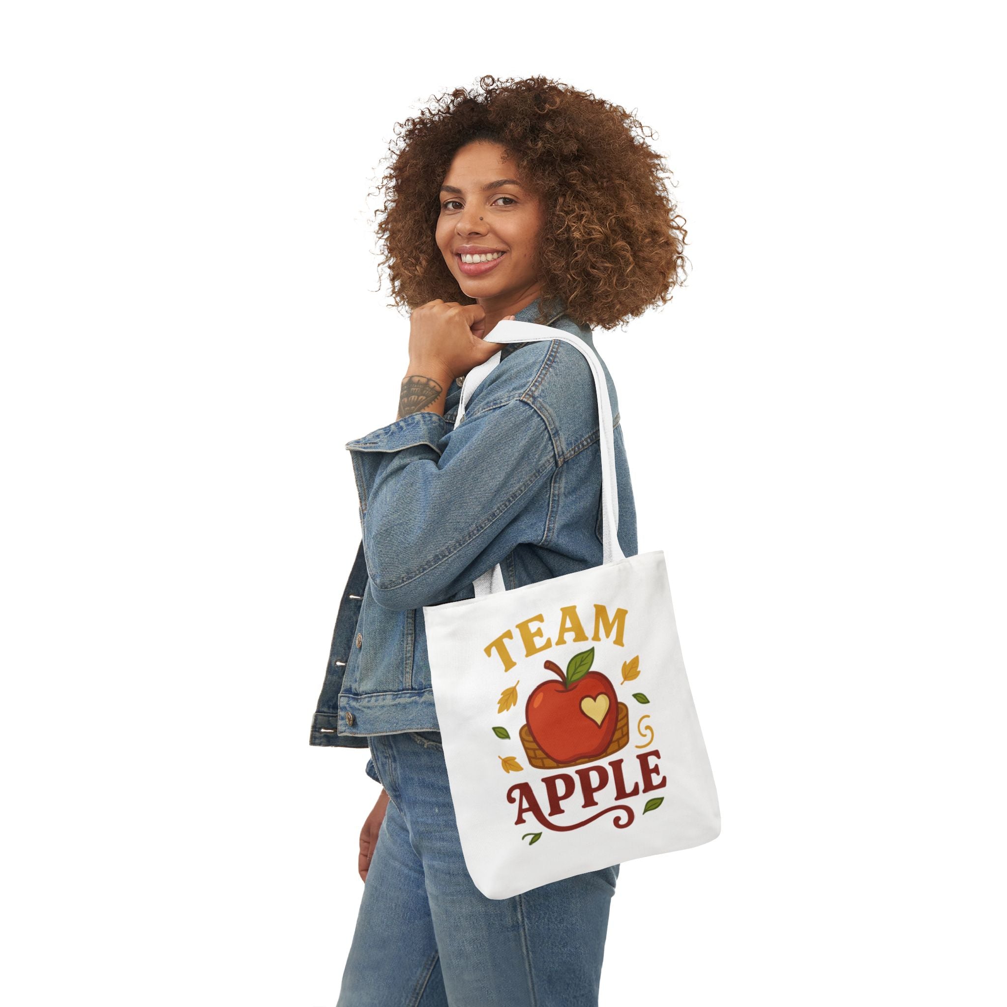 Team Apple Tote Bag | Fun Canvas Bag for Teachers, Students, Fall Events, Eco-Friendly Gift, Apple Lovers