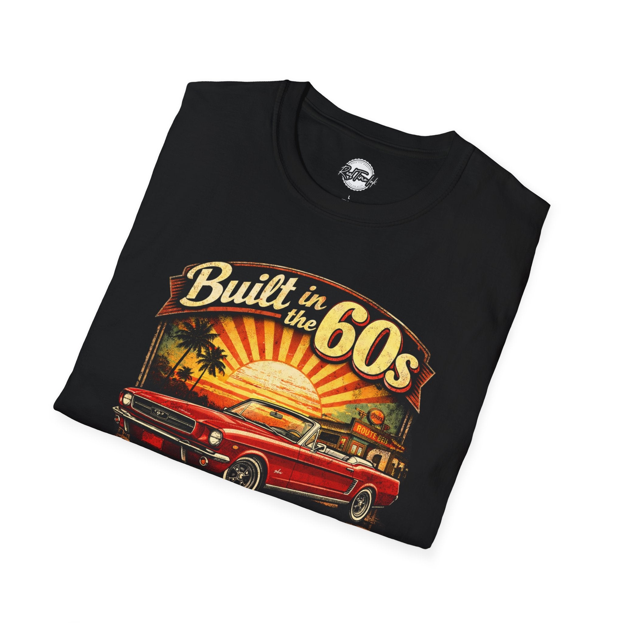 Built in the 60s Classic Car T-Shirt — 'Unrestored' Vintage Sunset Design