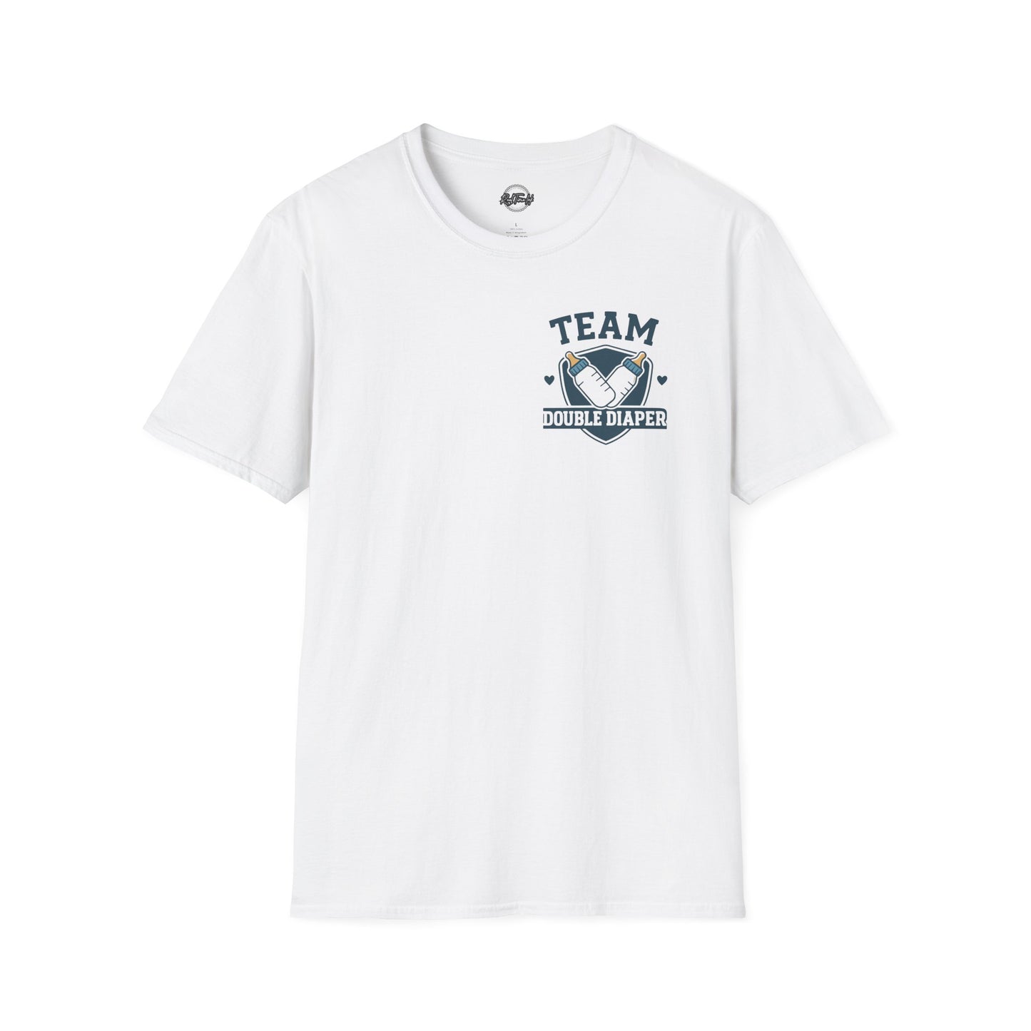 Team Double Diaper T-Shirt - Unisex Softstyle Tee for New Parents