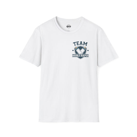 Team Double Diaper T-Shirt - Unisex Softstyle Tee for New Parents