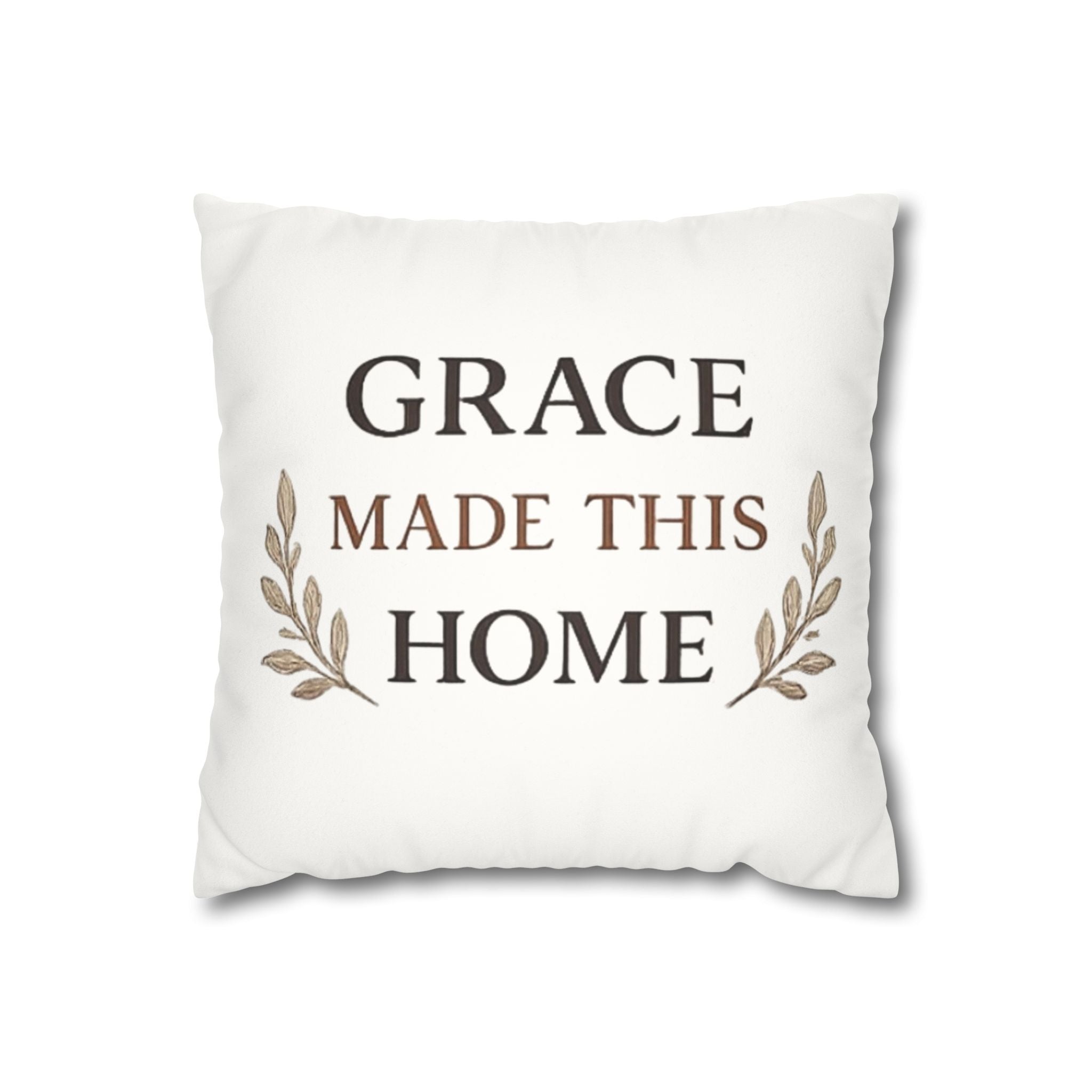 Grace Made This Home Faux Suede Decorative Pillowcase