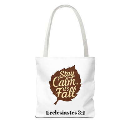 Fall Tote Bag, Autumn Style, Inspirational Quote, Eco-Friendly, Seasonal Gift, Church Bag, Personalized Tote