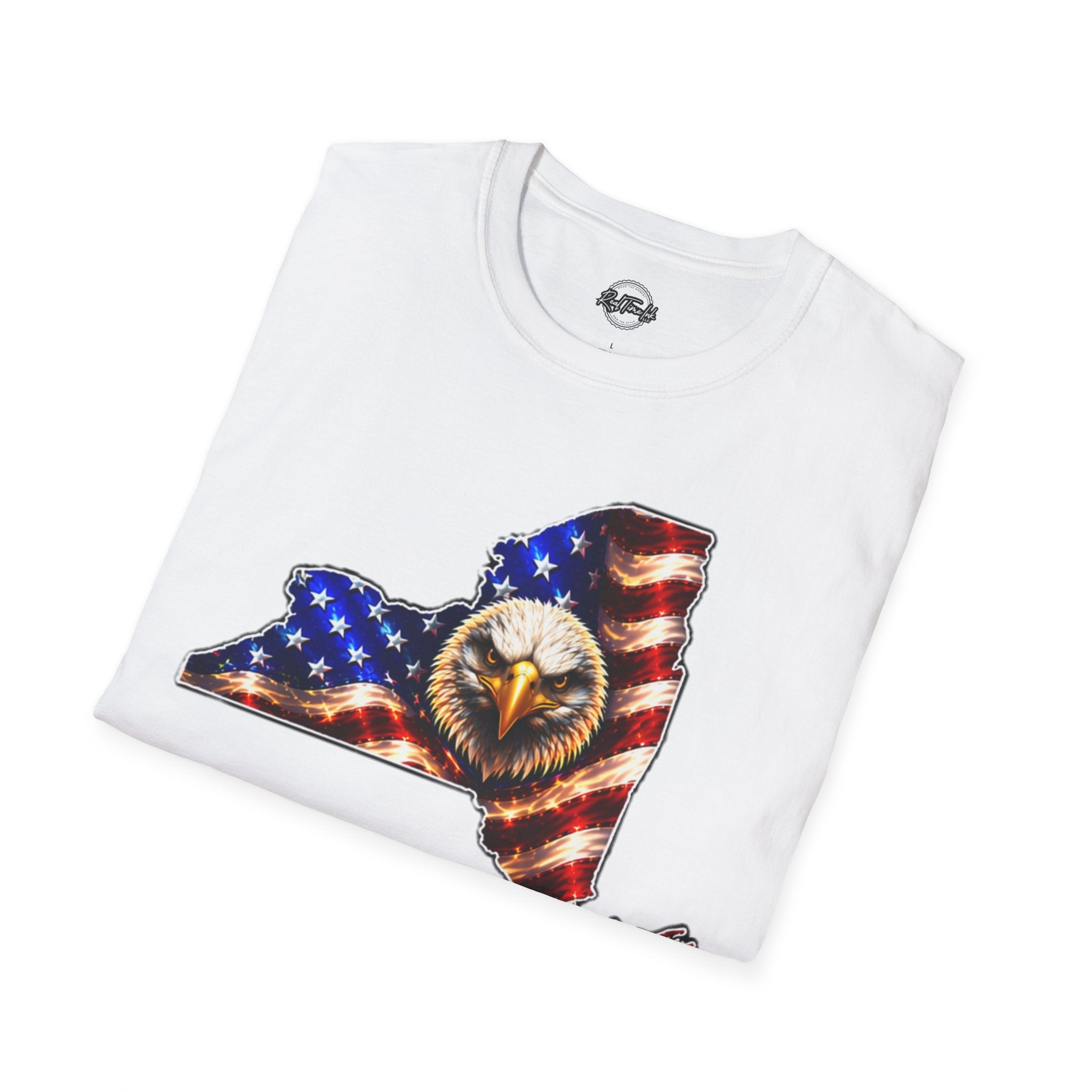 Patriotic New York State T-Shirt - American Flag Eagle Graphic