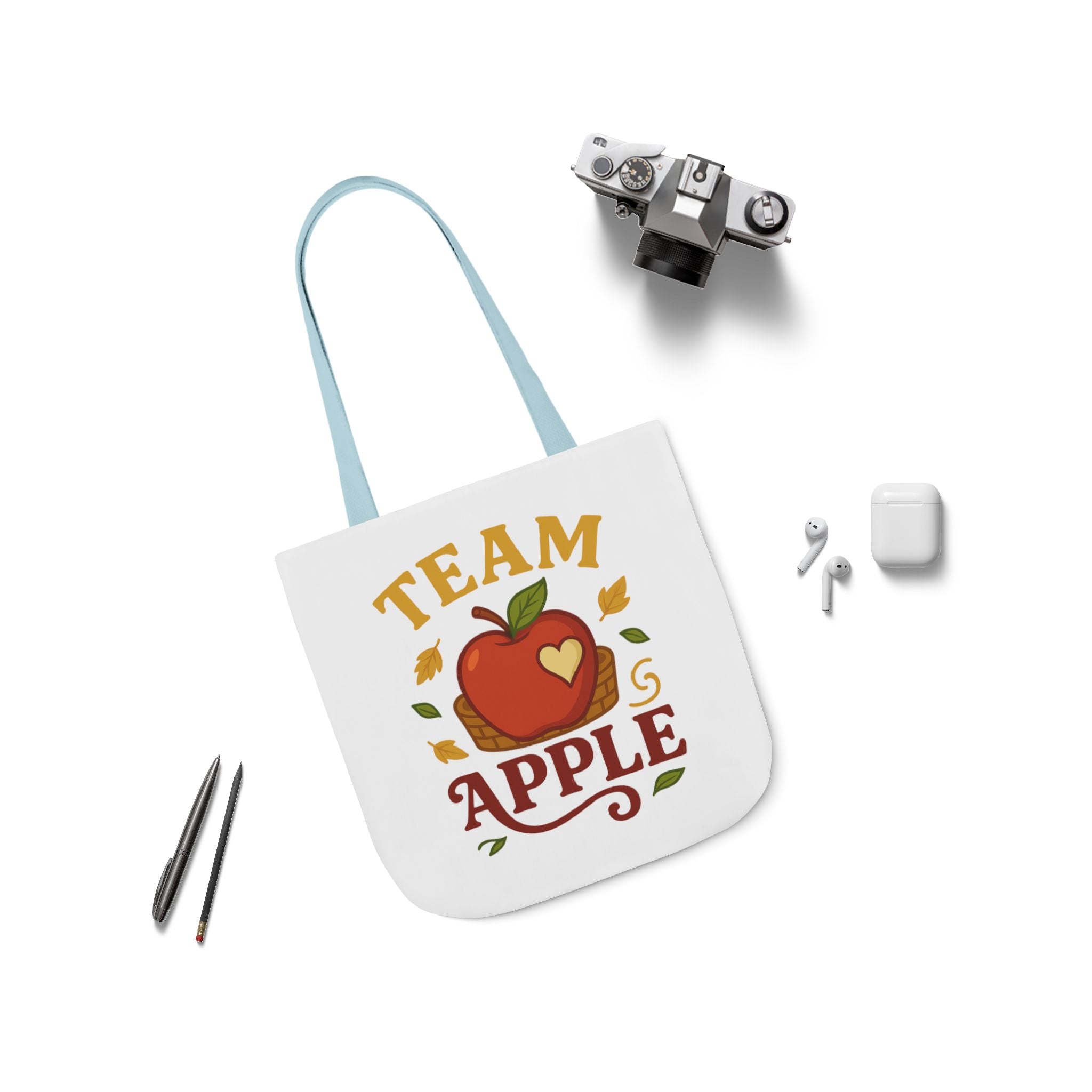 Team Apple Tote Bag | Fun Canvas Bag for Teachers, Students, Fall Events, Eco-Friendly Gift, Apple Lovers