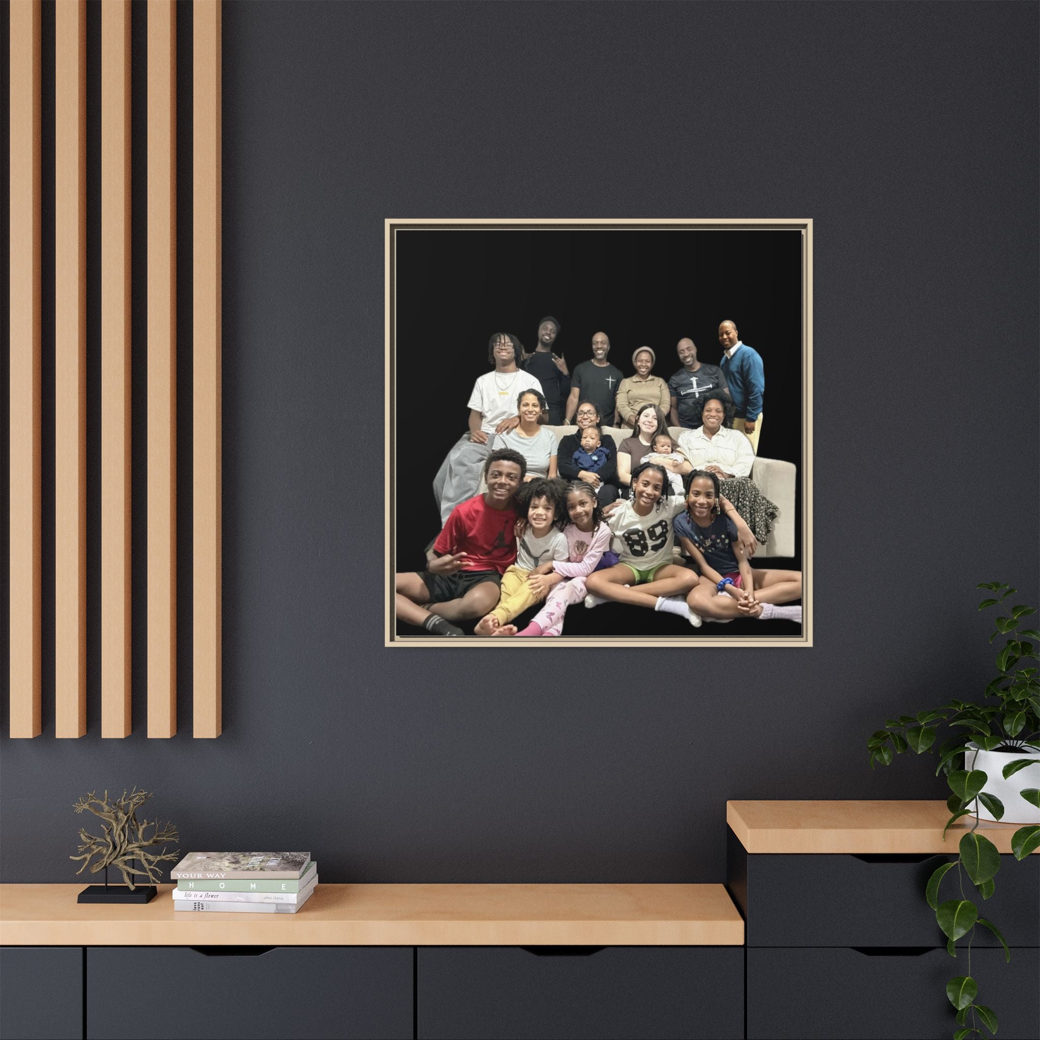 Gordon Siblings Family Matte Canvas, Framed (Multi-color)