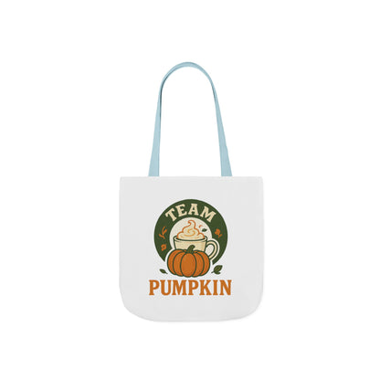 Team Pumpkin Tote Bag with 5-Color Straps, Fall Accessory, Gift for Pumpkin Lovers, Cute Bag for Festivals, Stylish Halloween Tote