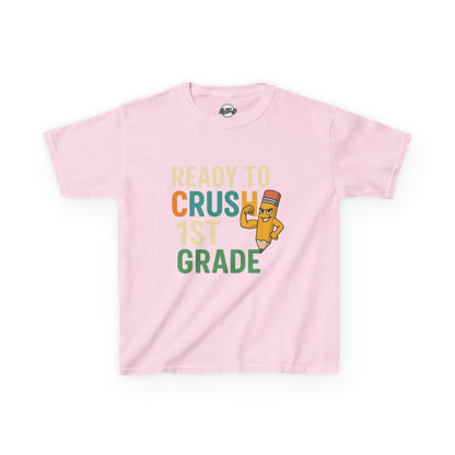 Ready to Crush 1st Grade Kids Tee, Back to School Shirt, Funny Kids T-Shirt, Classroom Apparel, Birthday Gift for Boys