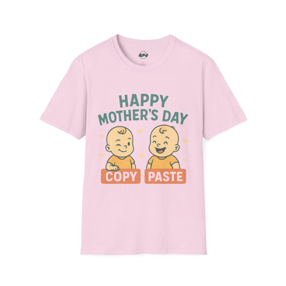 Happy Mother's Day Unisex Softstyle T-Shirt - Cute 'Copy Paste' Design for Moms