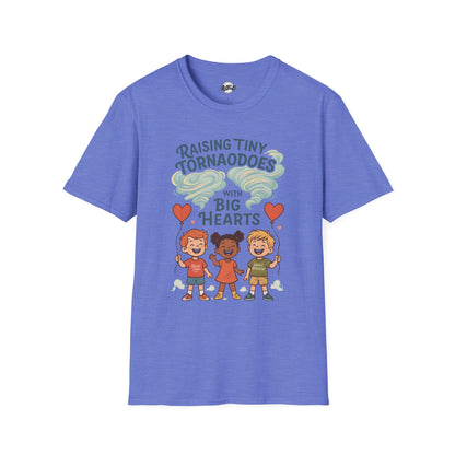 Raising Tiny Tornadoes Unisex Softstyle T-Shirt - Big Hearts Design