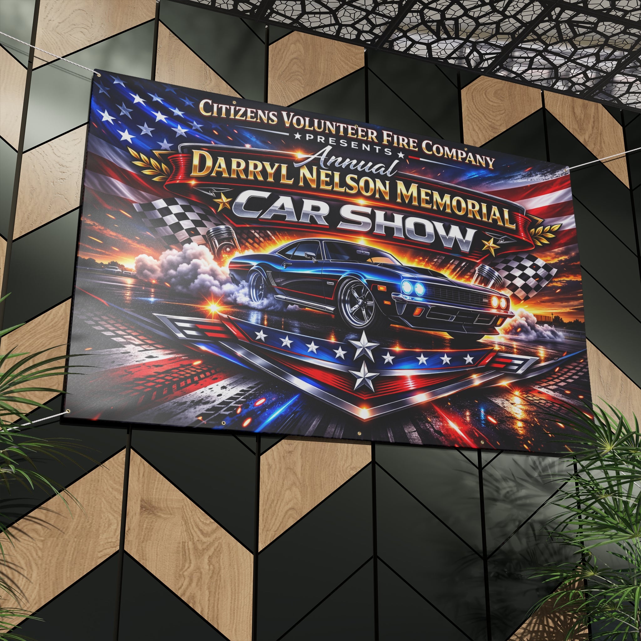 Car Show Banner — "Darryl Nelson Memorial" Matte Outdoor Sign