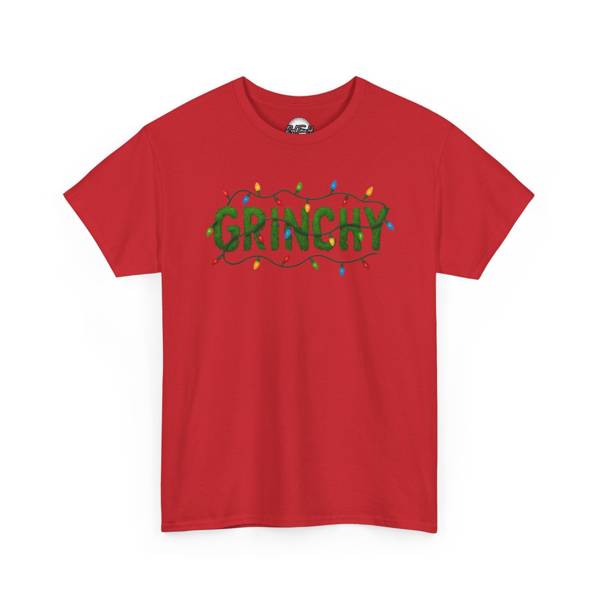 Grinchy Christmas Tee — Festive Lights Holiday Shirt