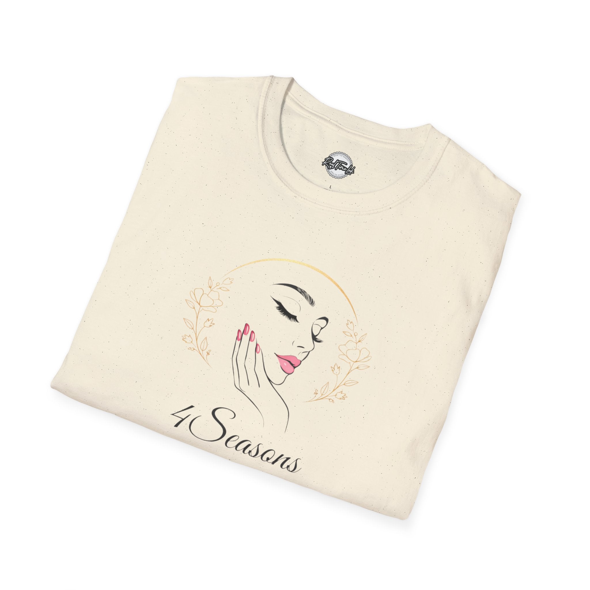 4 Seasons T-Shirt — Elegant Minimalist Face Illustration Graphic Tee