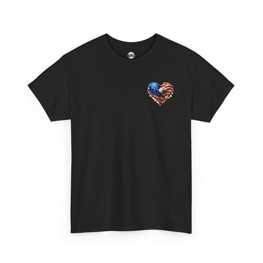 Patriotic Unisex Heavy Cotton Tee - God Country Family, Independence Day Shirt, Veteran Gift, Family Gathering Tee, Fourth of July Clothing