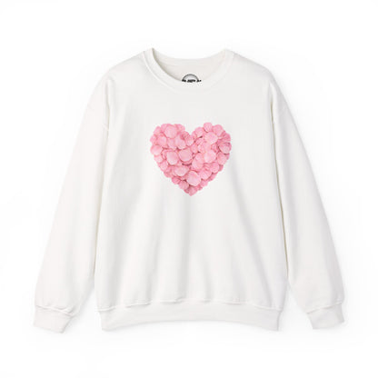 Pink Petal Heart Valentines Sweatshirt
