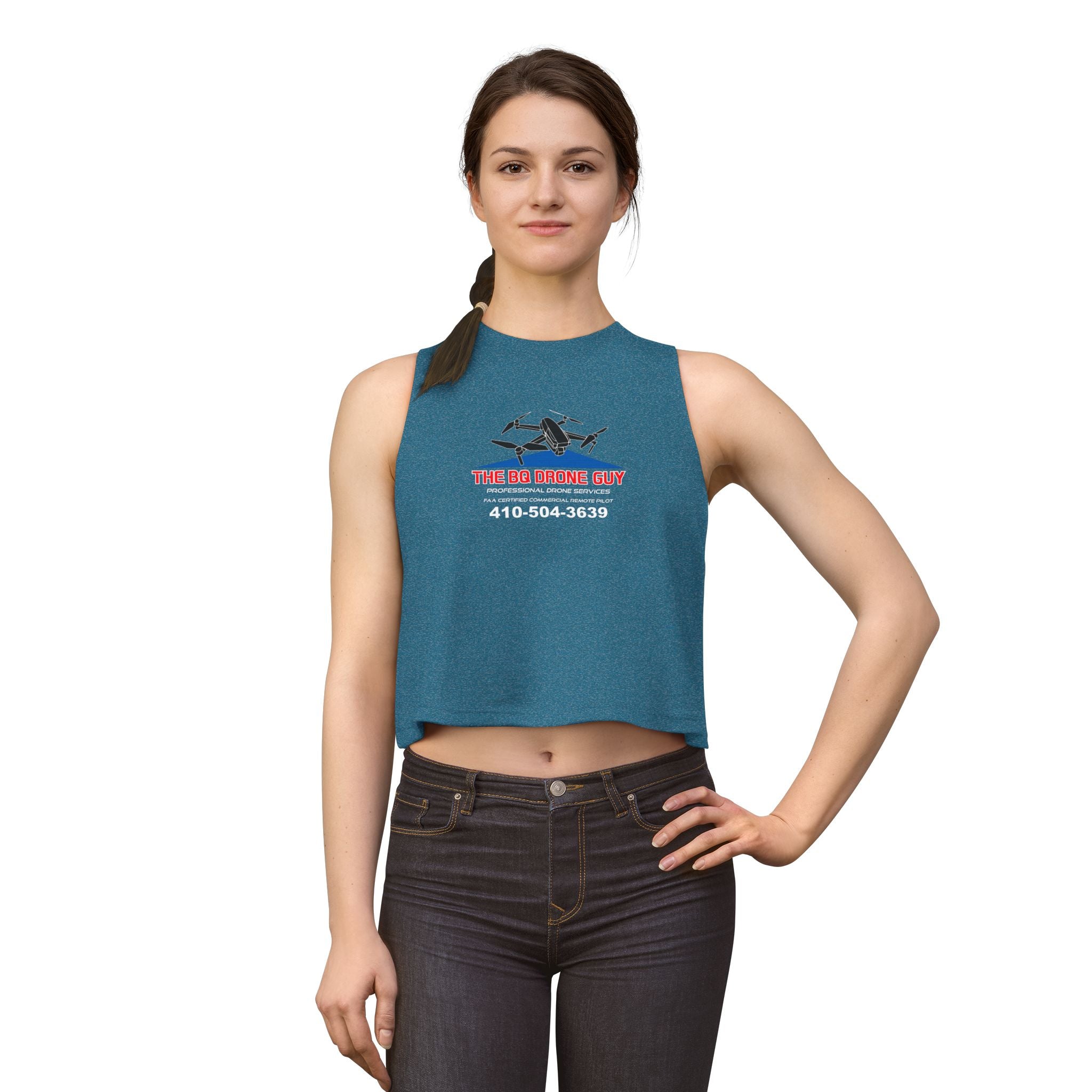 The BQ Drone Guy Graphic Sleeveless Tank crop top