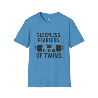 Sleepless Fearless Mother of Twins Unisex Softstyle T-Shirt