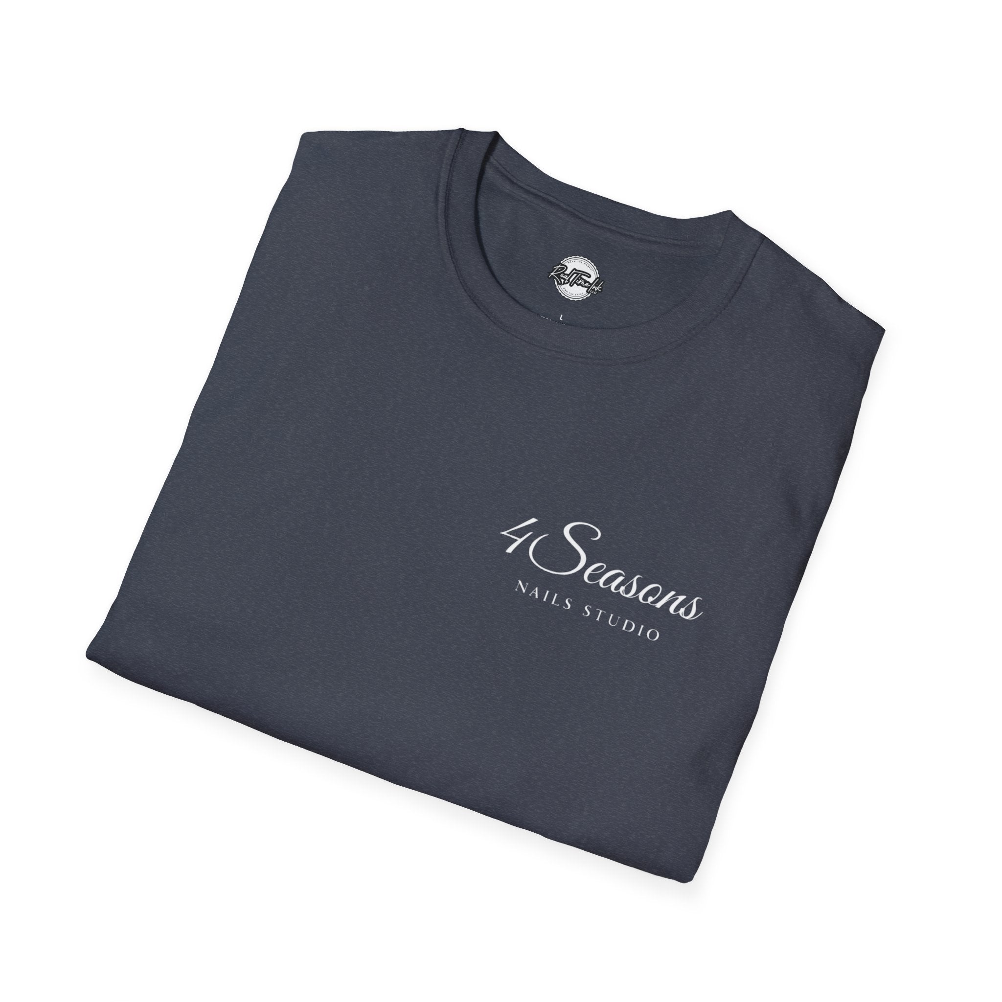 4 Seasons Nails Studio T-Shirt — Nail Tech Logo Tee (Front & Back)