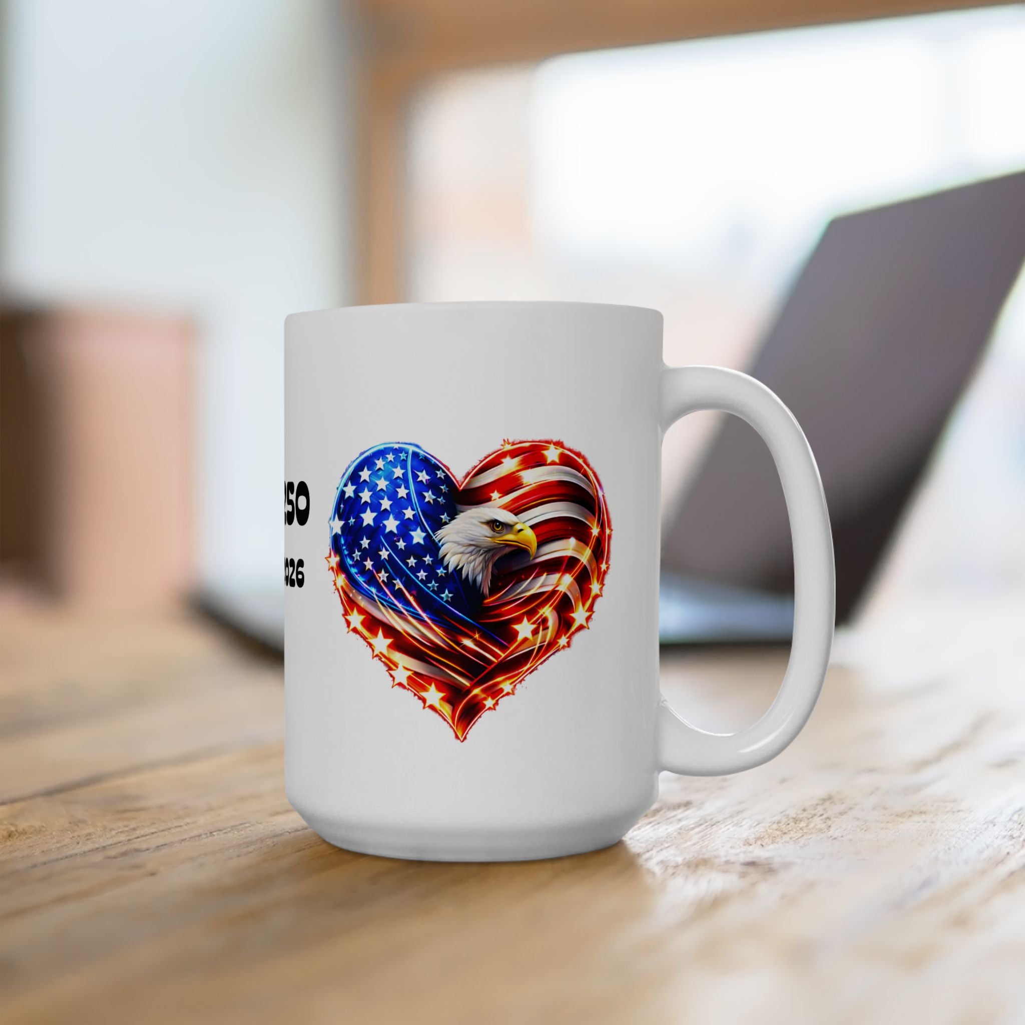 USA 250 Commemorative Ceramic Mug (1776–2026) — Patriotic 11oz & 15oz Coffee Cup