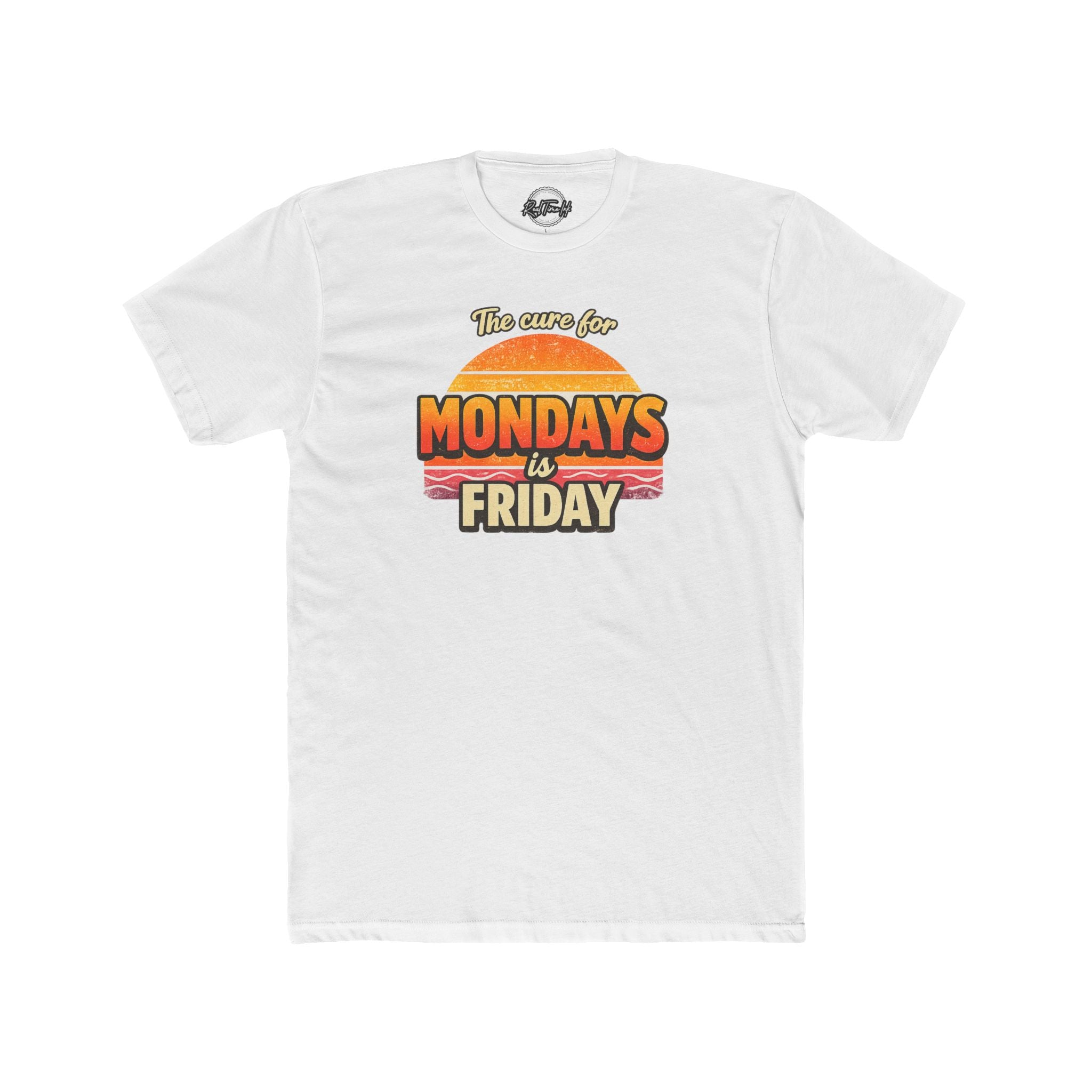 The Cure for Mondays Is Friday – Vintage Retro Sunset T-Shirt