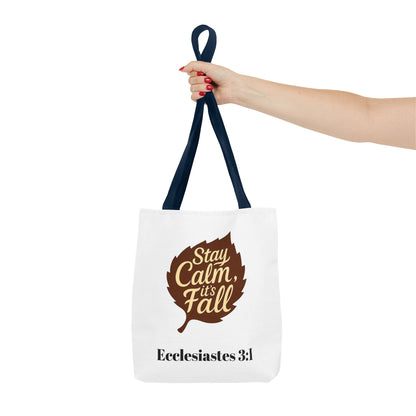 Fall Tote Bag, Autumn Style, Inspirational Quote, Eco-Friendly, Seasonal Gift, Church Bag, Personalized Tote
