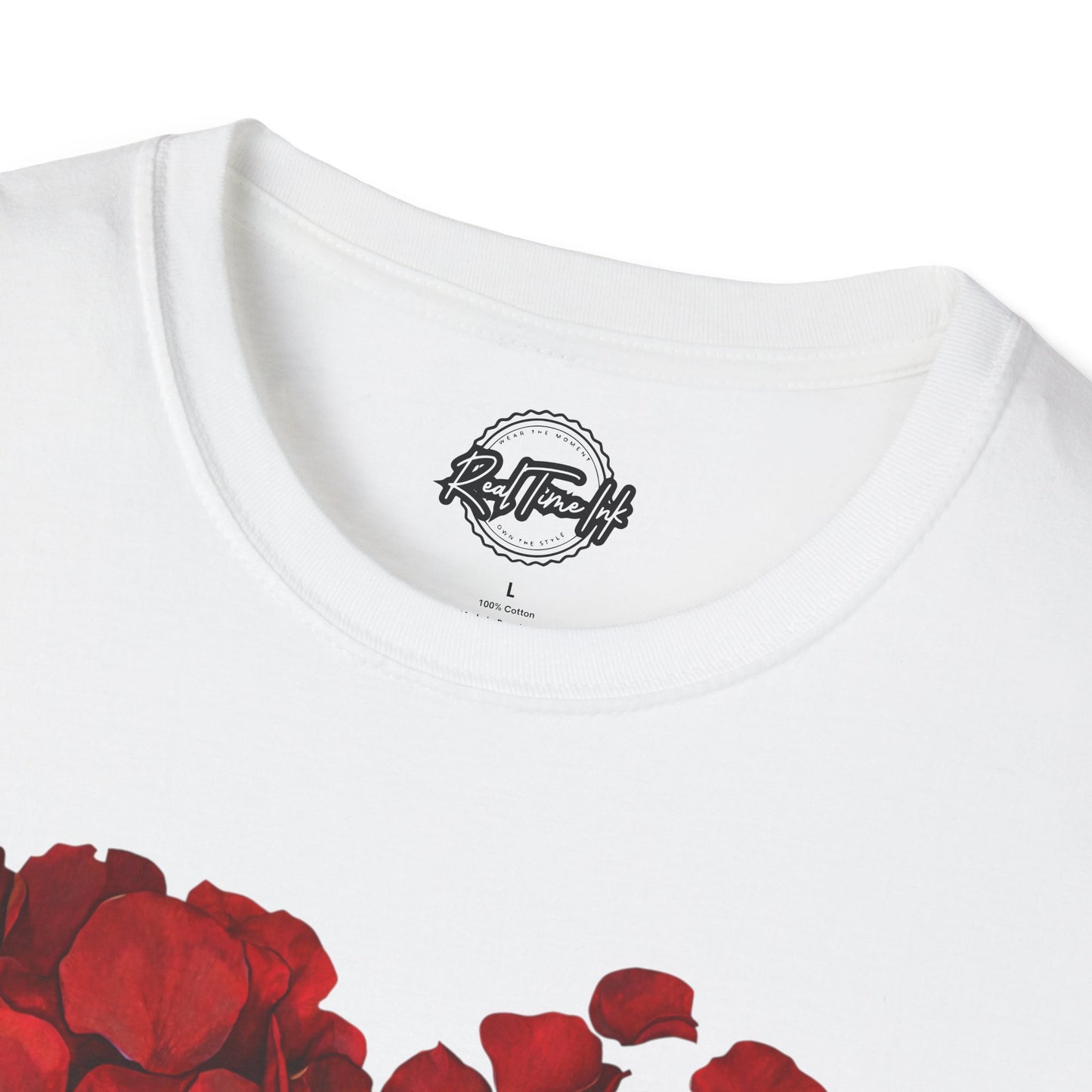Disintegrating Rose Petal Heart T-Shirt — Floral Heart Design