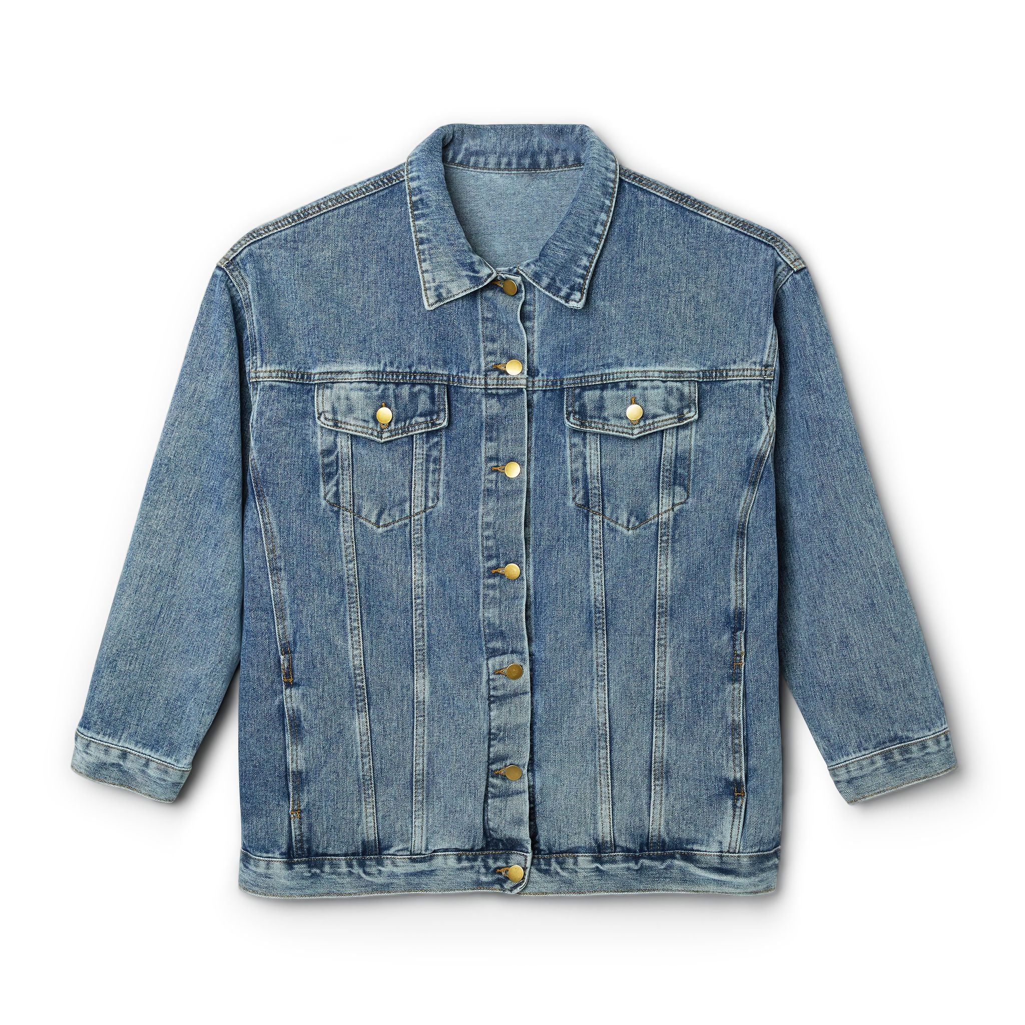 "For God so loved the world" Denim Jacket Heart Back Graphic