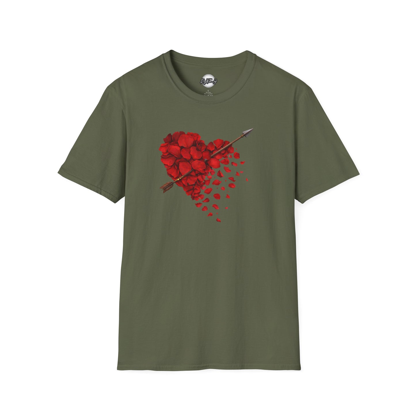 Rose Petal Heart T-Shirt — Arrow-Pierced Romantic Valentine Tee