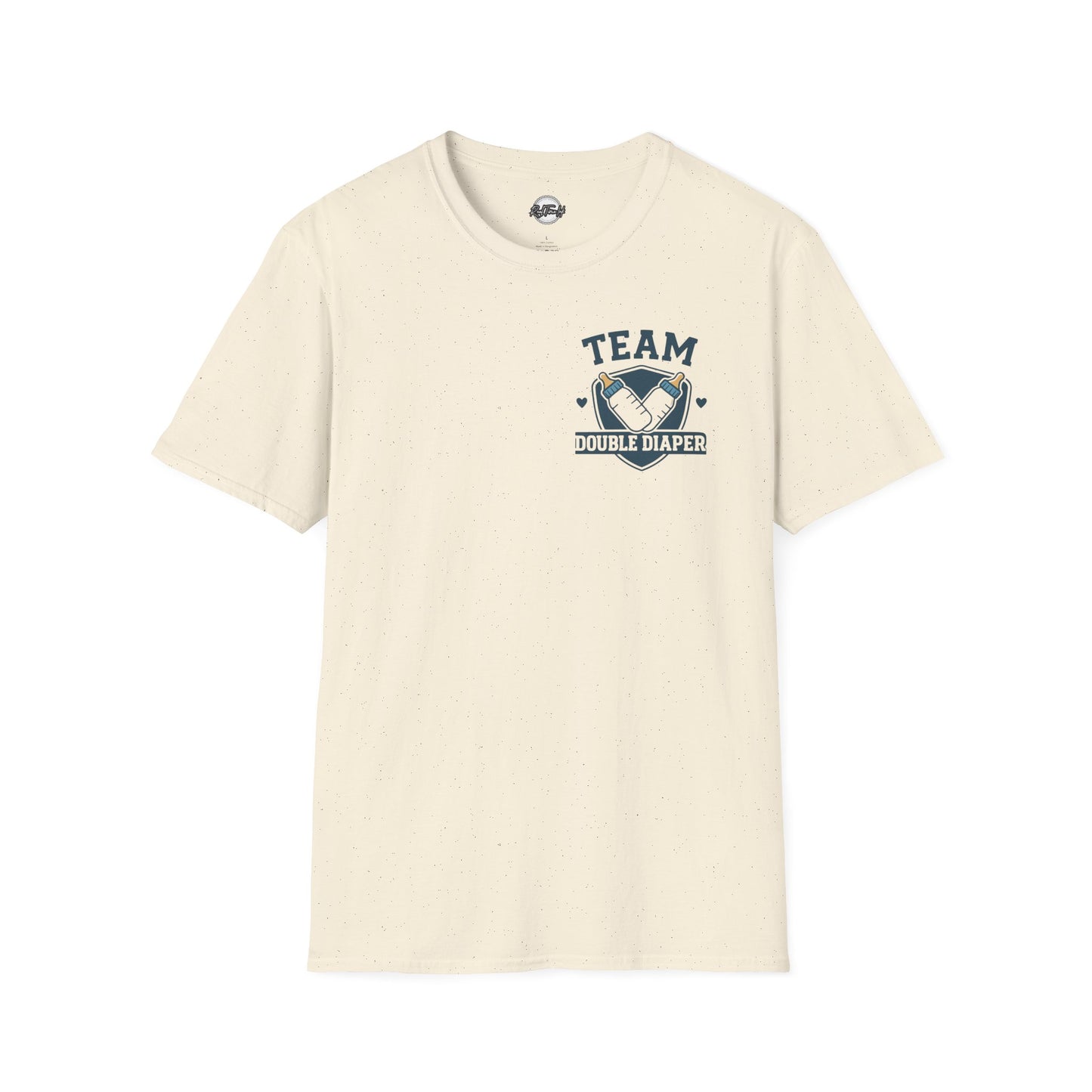 Team Double Diaper T-Shirt - Unisex Softstyle Tee for New Parents