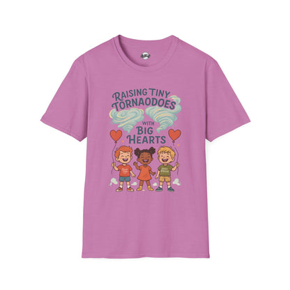 Raising Tiny Tornadoes Unisex Softstyle T-Shirt - Big Hearts Design