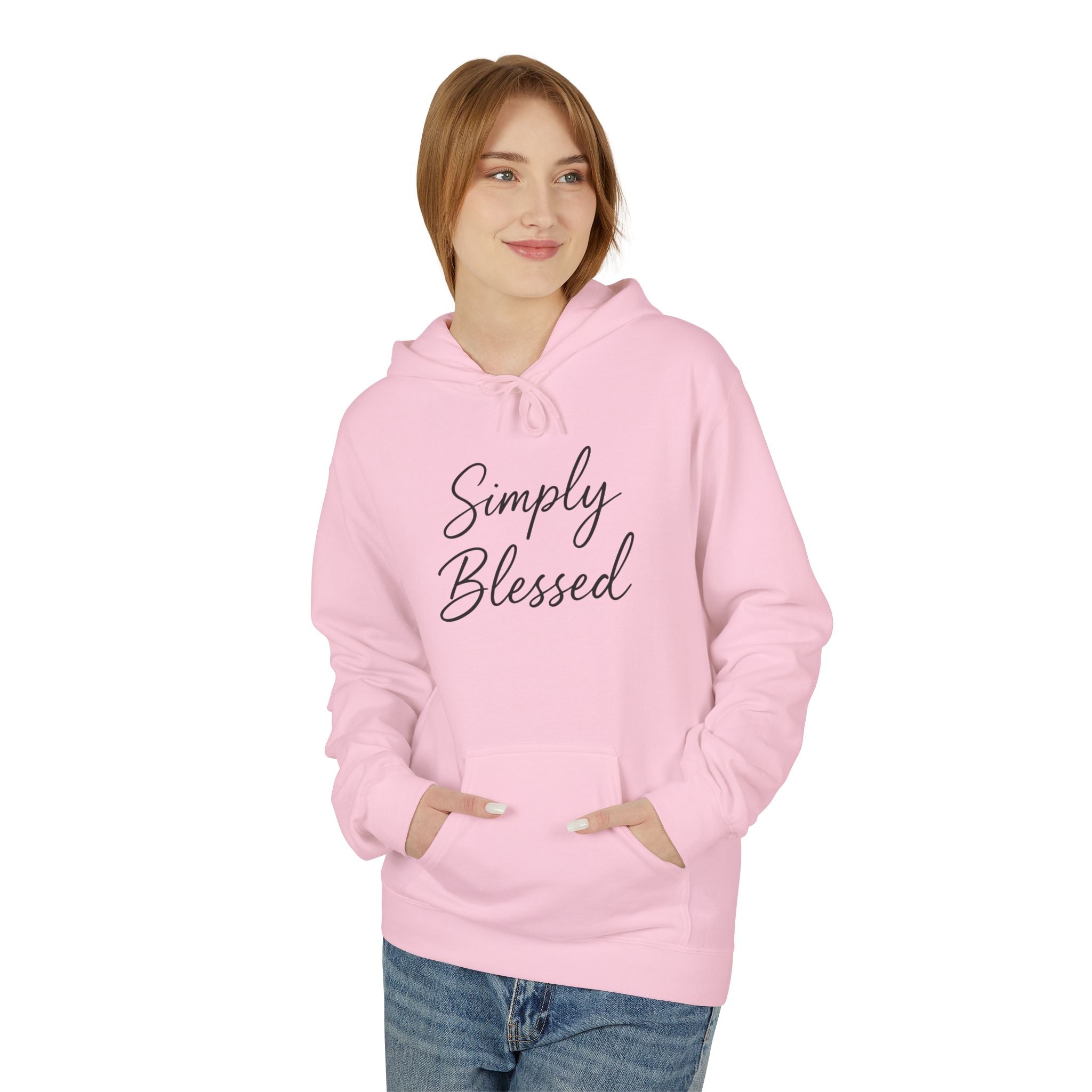 Simply Blessed Unisex Fleece Hoodie - Cozy Spiritual Apparel