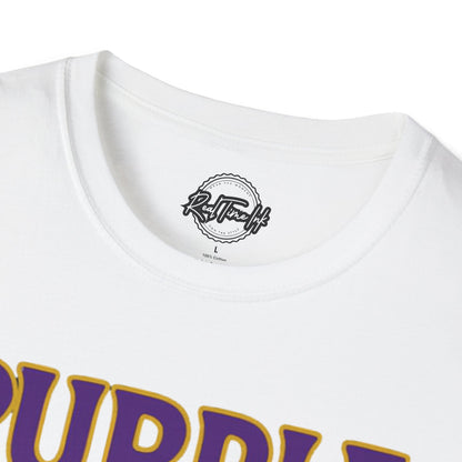 Purple Blood Graphic T-Shirt | Unisex Softstyle Tee for Fans, Casual Wear, Gift Ideas, Birthday, Halloween, Sports Events