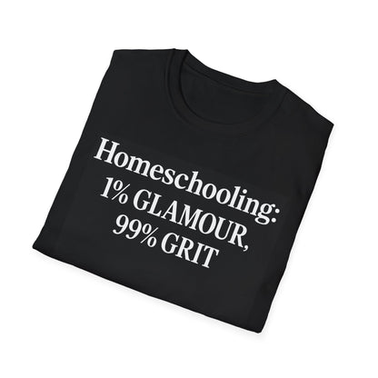 Homeschooling Grit T-Shirt - Unisex Softstyle Tee, Funny Parenting Gift, Education Shirt, Back-to-School, Family Life Apparel