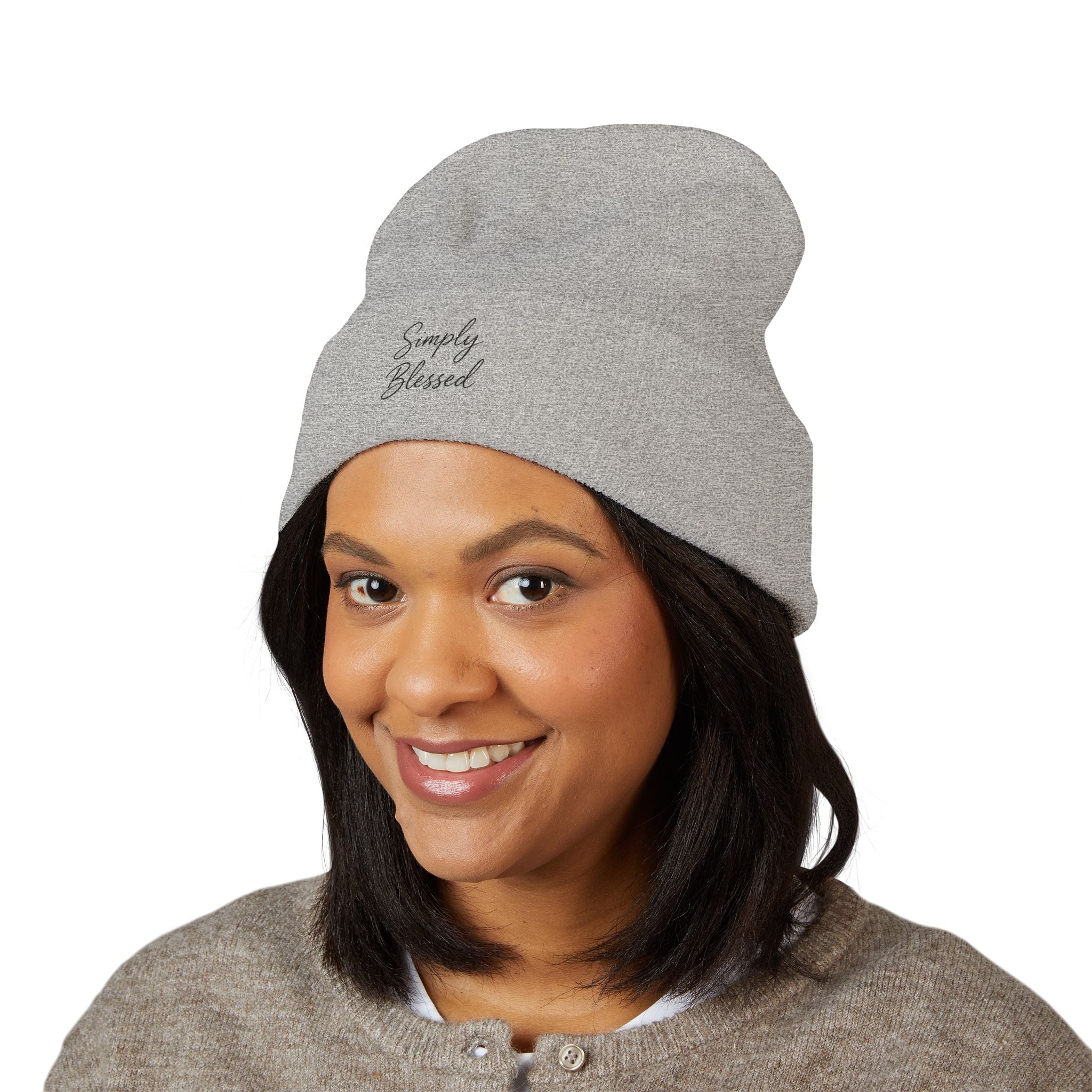 Simply Blessed Embroidered Classic Cuffed Beanie