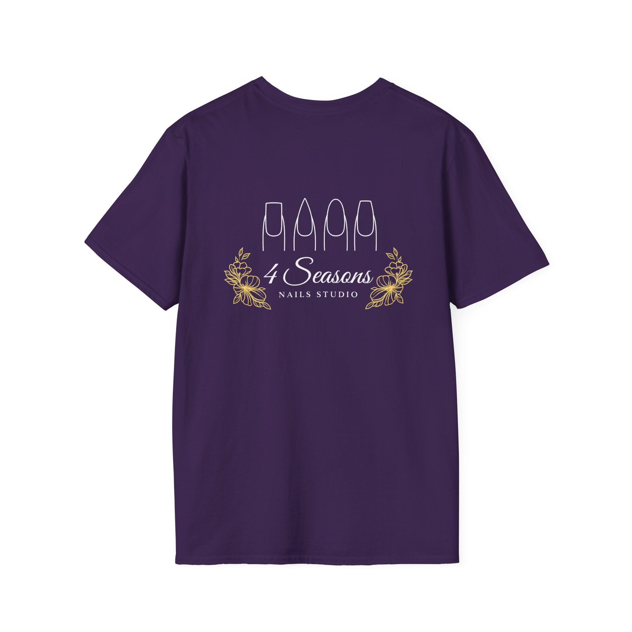4 Seasons Nails Studio T-Shirt — Nail Tech Logo Tee (Front & Back)