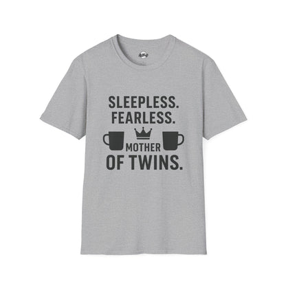 Sleepless Fearless Mother of Twins Unisex Softstyle T-Shirt