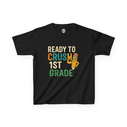 Ready to Crush 1st Grade Kids Tee, Back to School Shirt, Funny Kids T-Shirt, Classroom Apparel, Birthday Gift for Boys