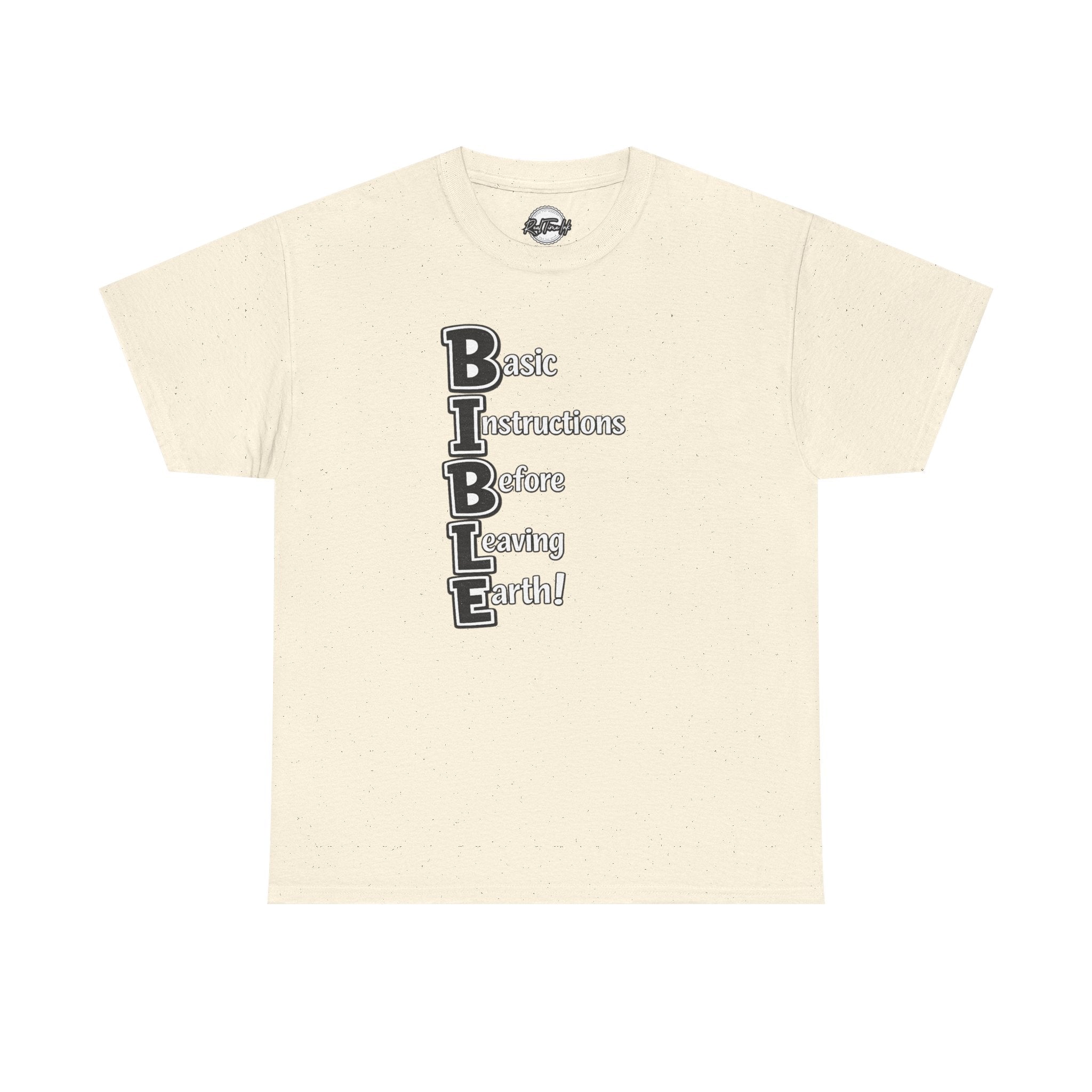 Bible Abbreviation Tee — "Basic Instructions Before Leaving Earth" Christian T-Shirt